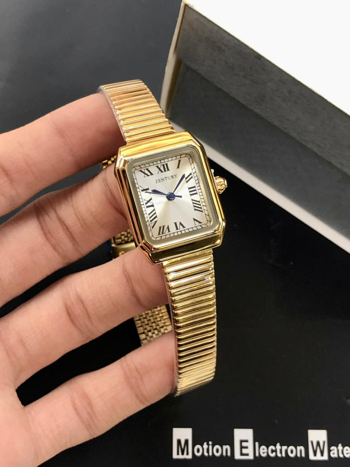 Vintage Luxe Women’s Gold Tank Watch - Roman Numeral Dial